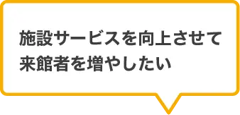 施設サービスを向上させて来館者を増やしたい